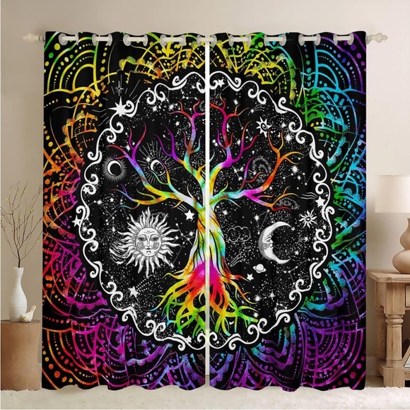 Trippy Psychedelic curtains 2 panels 104 W x 84 L..(NWT) - Picture 1 of 6
